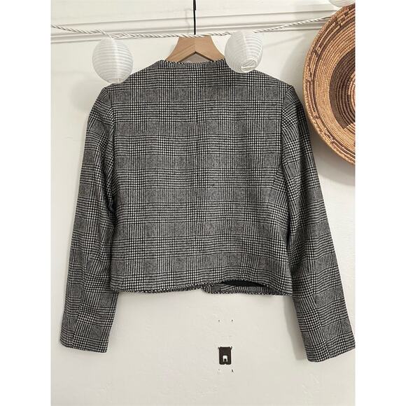 Pendleton Women's Vintage Wool Overcoat M Black Houndstooth Formal Jacket - Picture 2 of 4